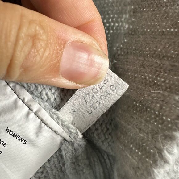 Woolrich Women's Cozy Ribbed Cable Knit Sweater M Grey Light Blue Wool Cashmere - Picture 10 of 16